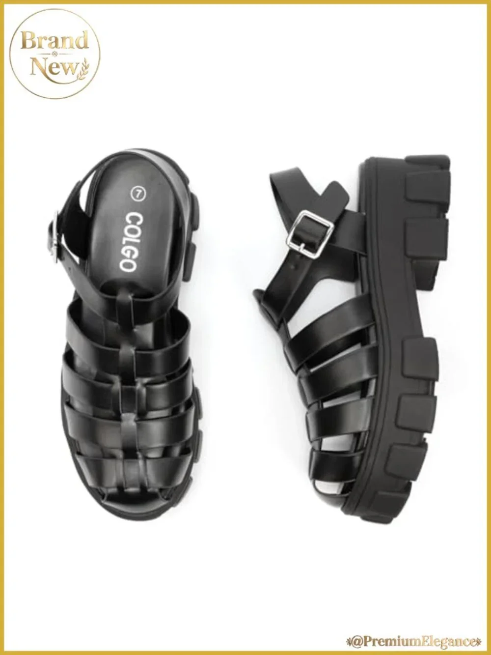 Women's Platform Wedge Sandals Chunky Block Heel Adjustable Buckle Fisherman